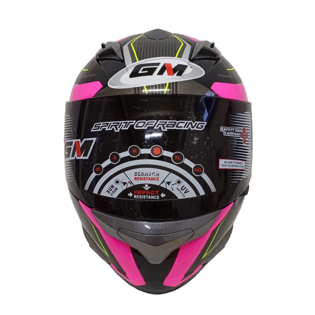 HELM GM RACE PRO MOTIF TUNER BLACK PINK SINGLE VISOR