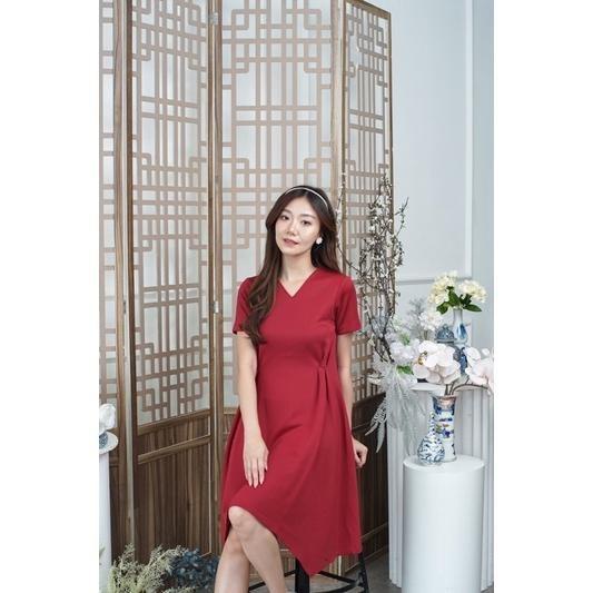 Cottonbells Casual Dress Scuba Wanita Imlek Cny Special 2023 Paula Ready