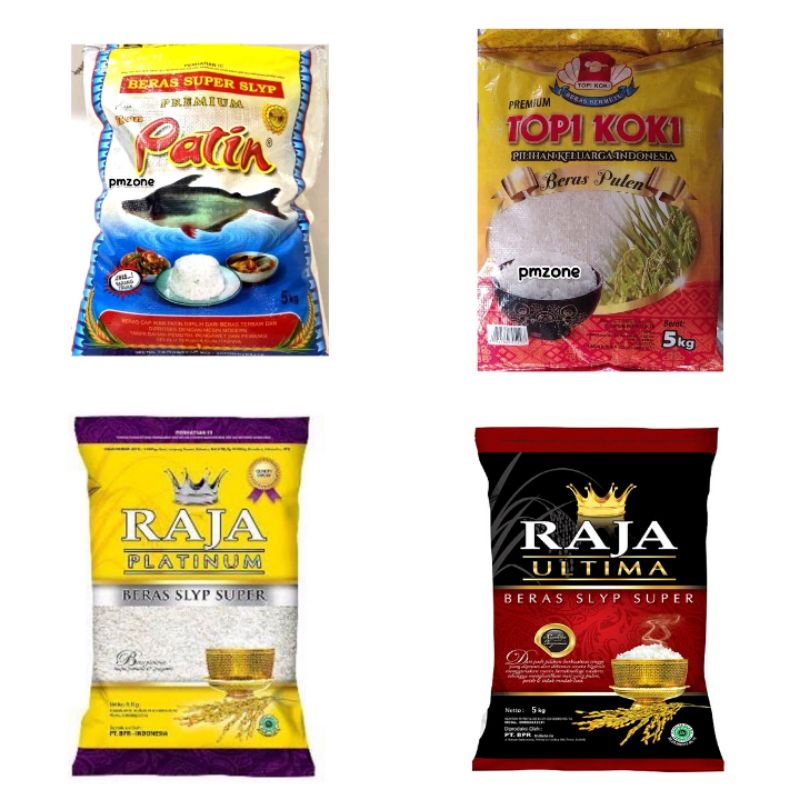 

Beras Premium Patin / Topi Koki / Raja Platinum / Raja Ultima 5kg