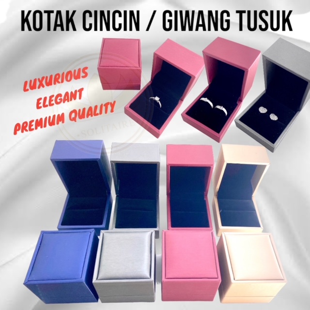 

Kotak Perhiasan Cincin/Giwang Tusuk Kualitas Premium Mewah Elegant / Box Cincin Pernikahan/Seserahan/Tunangan/Lamaran/ Elegant Ring Box/ Kotak Perhiasan Murah Jewelry Box Organizer/ Gift Box/ Box Cincin Anting