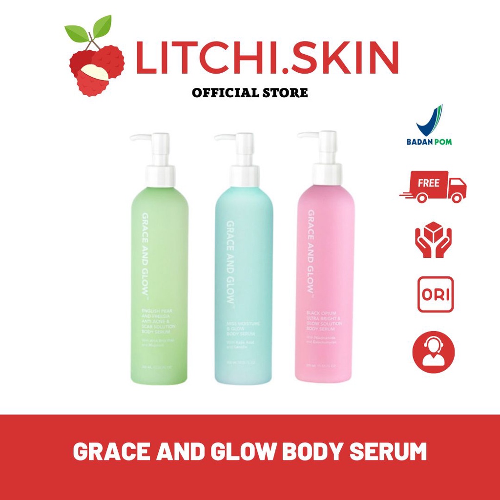 GRACE AND & GLOW BODY SERUM Black Opium | English Pear Freesia l Miss Moisture/Body Lotion/Pemutih B