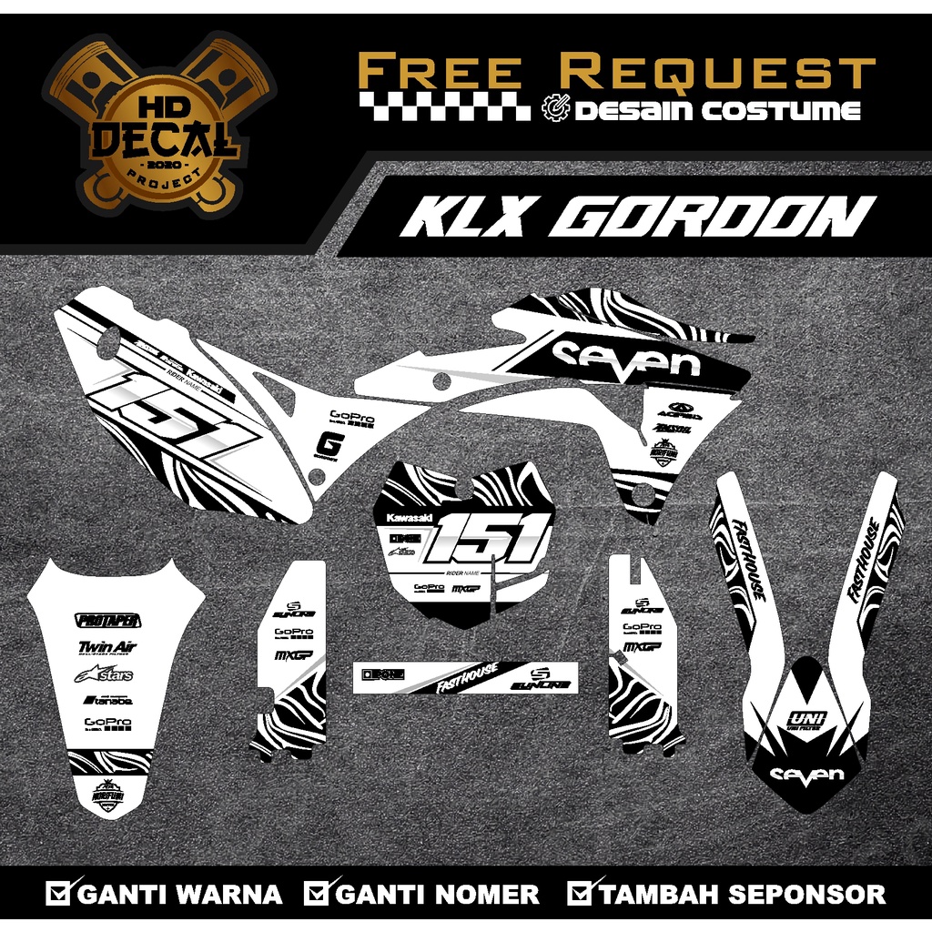 COD...DECAL STICKER KLX GORDON FULL BODY COSTUME DESAIN