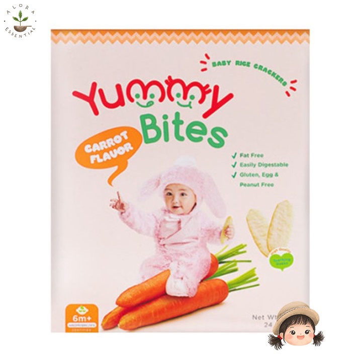 Yummy Bites Baby Rice Crackers Carrot 50 Gr