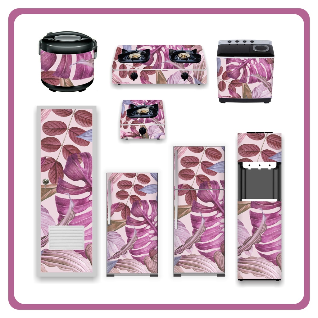 STIKER DEKORASI PAKET DAPUR STIKER SET MOTIF MONSTREA UNGU TERBARU