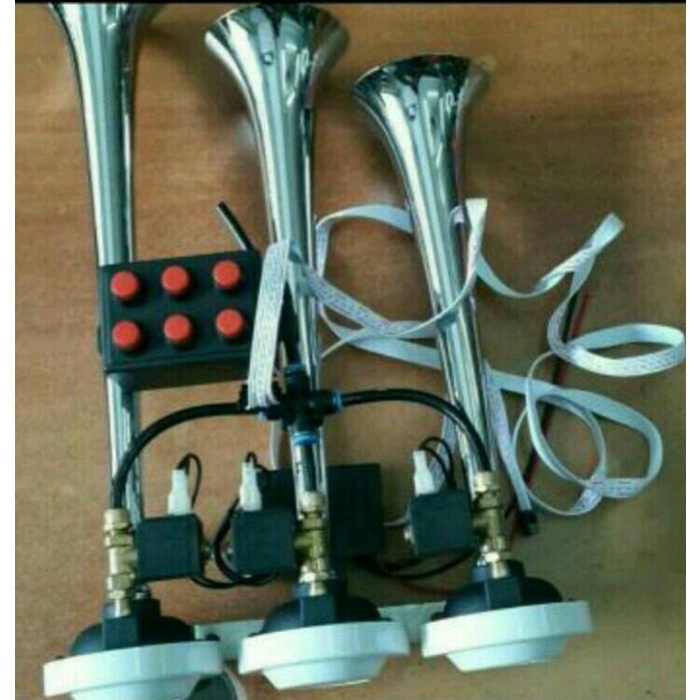 Klakson 3 corong TELOLET+ 6 tombol swicth 12/24V
