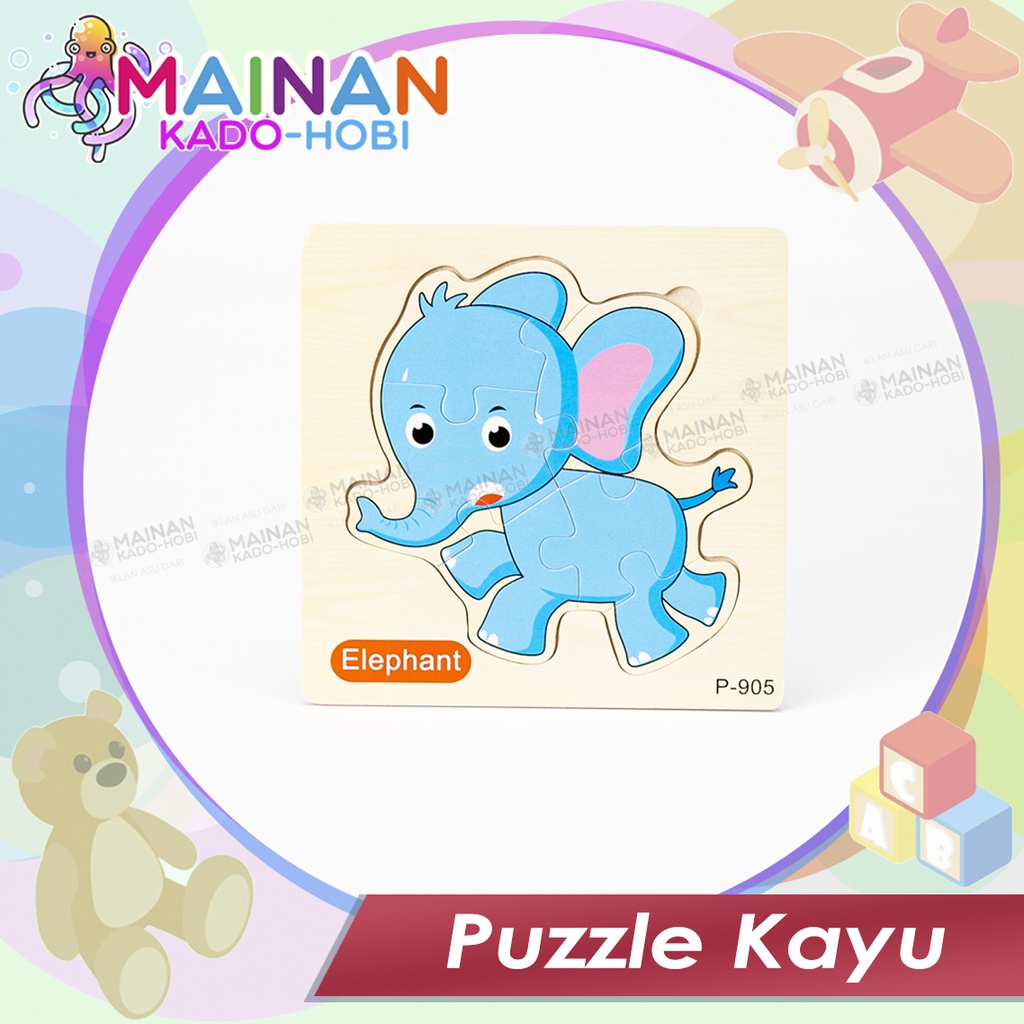 MAINAN EDUKATIF ANAK BONGKAR PASANG PUZZLE KAYU 3D GAMBAR KARAKTER