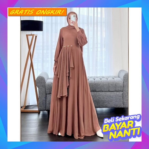 Baju Gamis Gamis Lebaran Wanita Perempuan Dress Mewah Gsmis Baju Muslimah Jumbo Premium Cewek Import