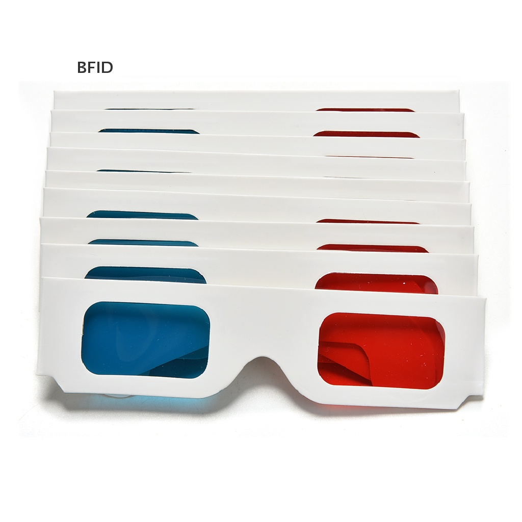 [BFID] 10pcs Kertas Kardus Anaglyph Universal Merah Biru Cyan Kacamata Video 3D [ID]