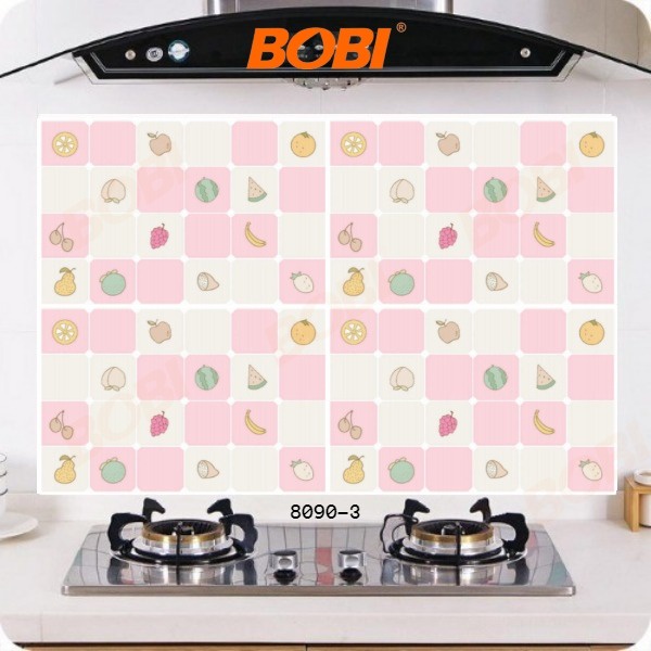 NUZ Wall Sticker Dapur 8090-3 Pink Aluminium Foil Anti Minyak &amp; Air 60x90cm - Wallpaper Sticker Dapur &amp; Kamar Mandi