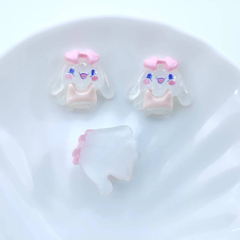 ( 5 PCS) RESIN CINNAMOROL BENING BLING BLING / RESIIN SANRIO CINNAMOROLL TRANSPARANT GLITER