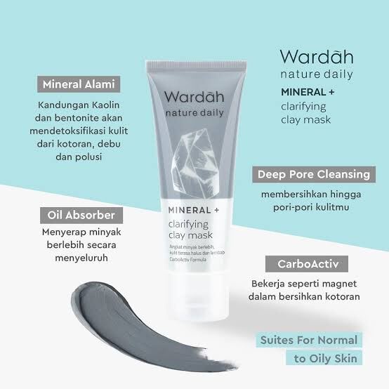 MFI - WARDAH NATURE DAILY MINERAL + CLARIFYING CLAY MASK 60 ML