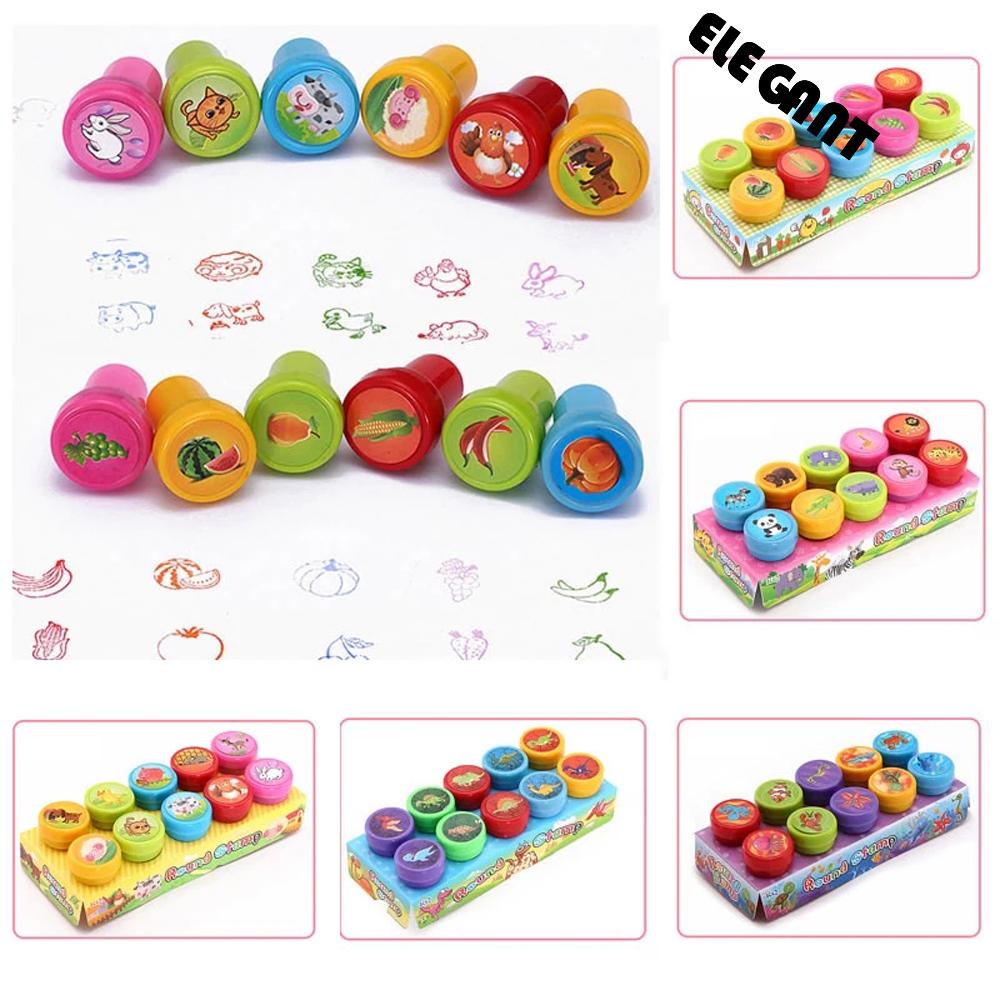 ELEGANT Stamper Toys Cartoon Stamp Multicolor Rubber Stamps Kids Stamp Scrapbooking Scrapbook Cute Children Toy Reward Toy Panda Dinosaur Stamps