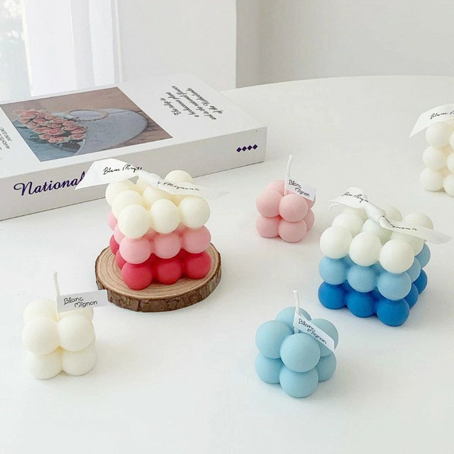 (:(:(:(] Cetakan Silikon Lilin Kubus Bola Korea Resin Candle Mold Silicone DIY