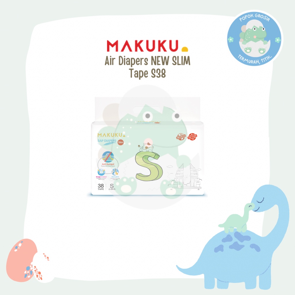 MAKUKU SAP Diapers NEW SLIM S38 Tape