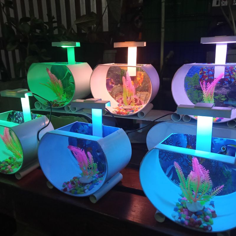 Aquarium Mini Ikan Cupang Hias Murah Akuarium Ikan Bentuk lucu Mini Cupang Hiasan Rumah