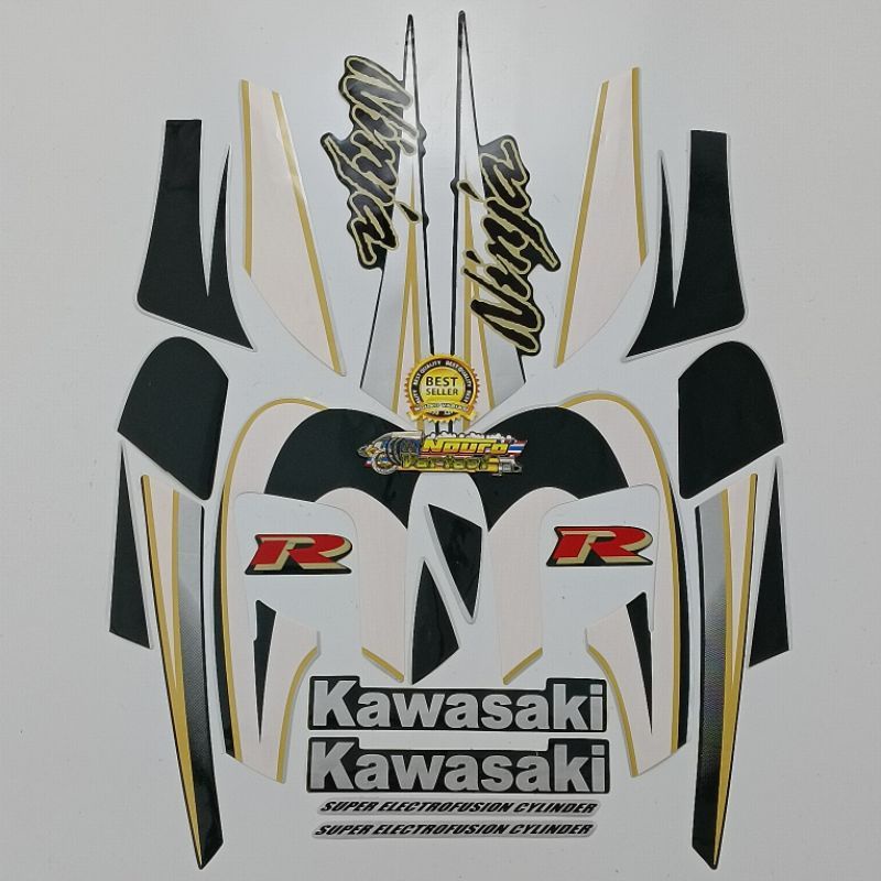Striping Lis Stiker polet motor standar Kawasaki ninja r kis 2004 2005 hijau botol