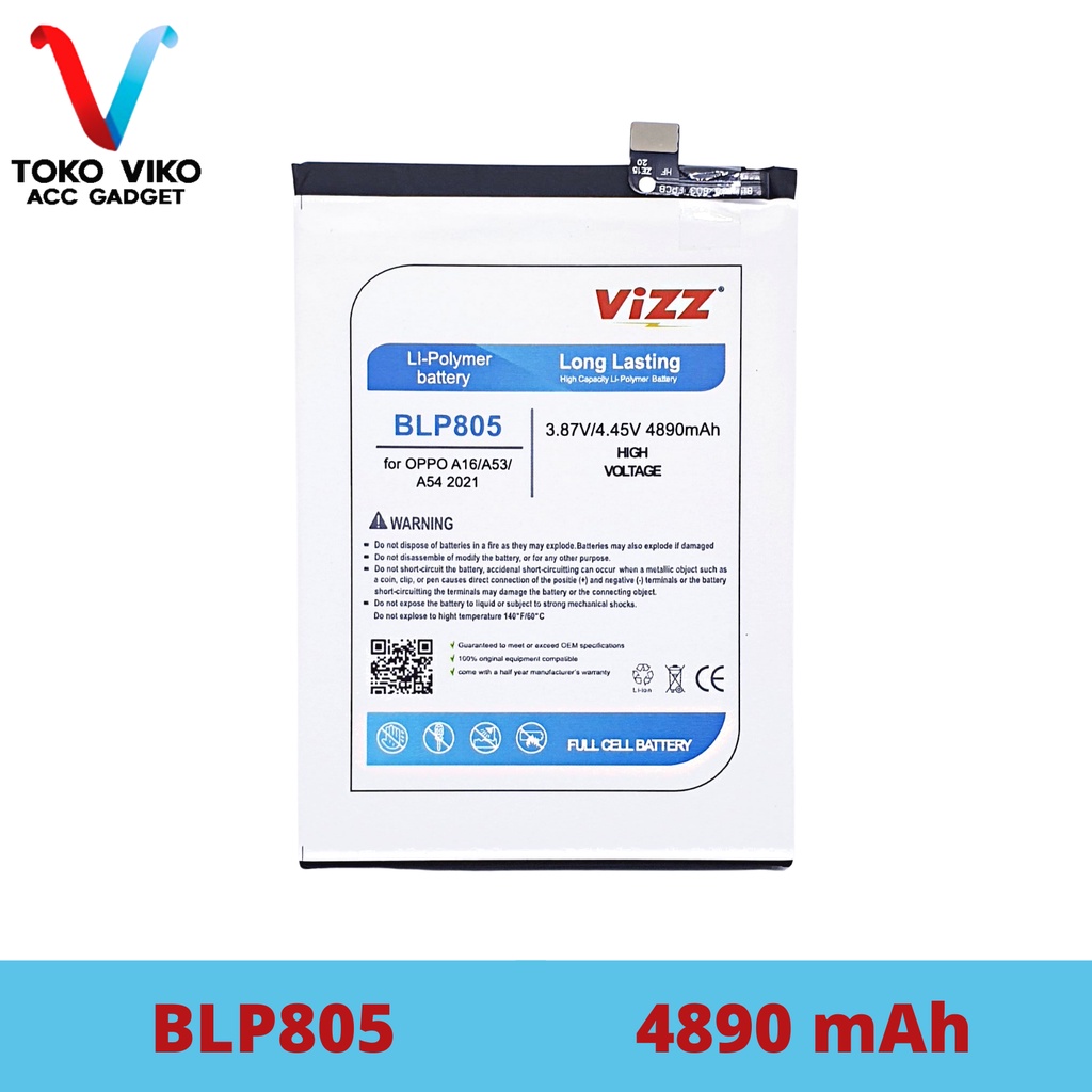 Vizz Oppo BLP805 A16 / A53 / A54 2021 Baterai Batre Original