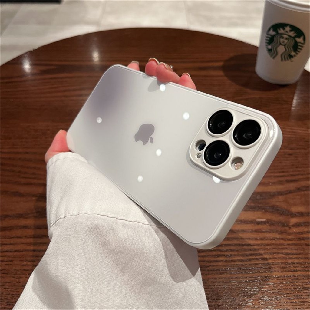 Casing Lensa Perlindungan Kamera Mewah iPhone 14 Pro Max Plus Casing Iphone13 12 11 Pro Max Kaca hard back cover Dengan logo Apple aesthetic case Perlindungan shockproof Tertutup Penuh