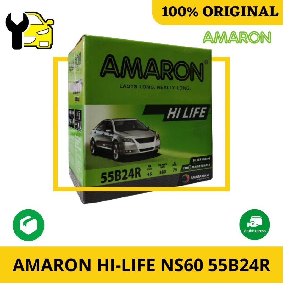 Jual AKI MOBIL TOYOTA AVANZA NS60 / 55B24R AMARON HI LIFE AKI KERING