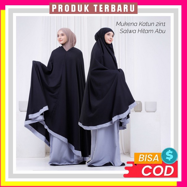 Al Baniah Khadijah Bordir Mukena Dewasa Premium Jumbo Bahan Katun Warna (Putih, Lavender, Maroon, Na