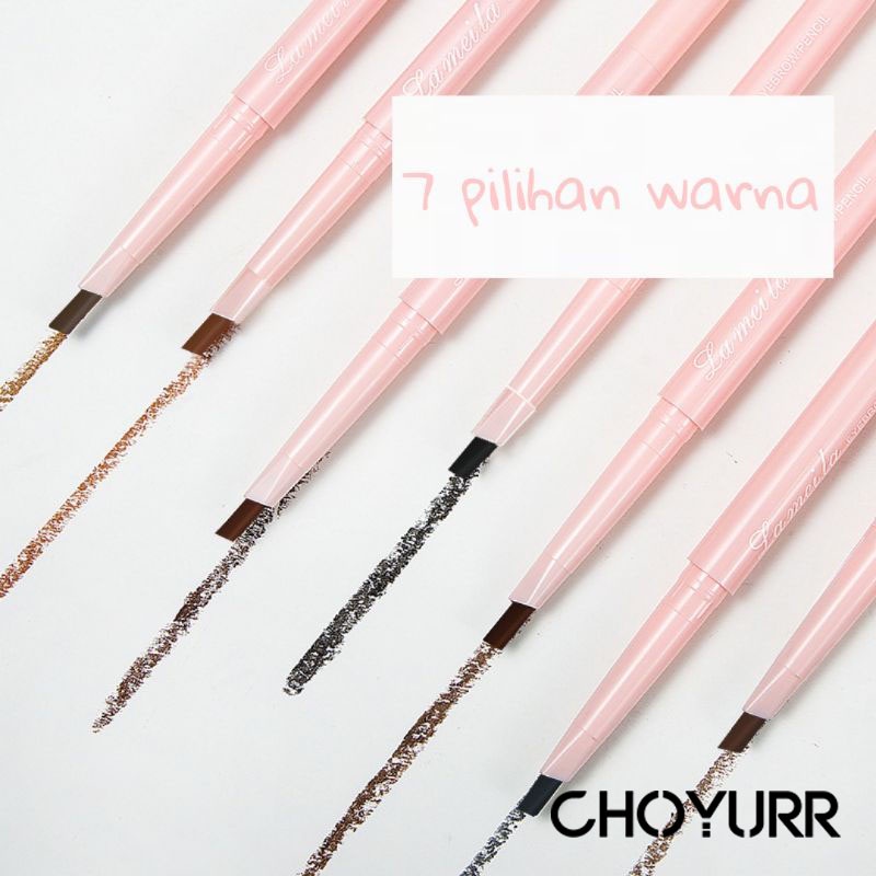 【COD】Pensil Alis Eyebrow 2 in 1 Kepala Ganda Sakura Pink Waterproof Dan Long Lasting  Eyebrow Pencil Tahan Air Original Import-CH