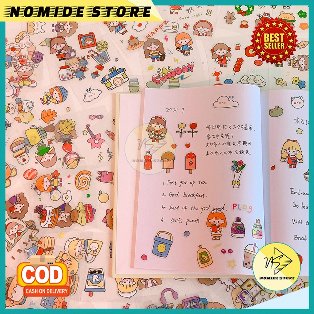 

Sticker Aesthetic Kartun Lucu Dekorasi DIY Waterproof Hiasan Diary Scrapbook Hp Tumblr MX-5005