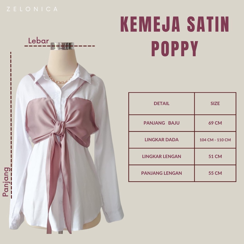 Zelonica Kemeja Satin Poppy