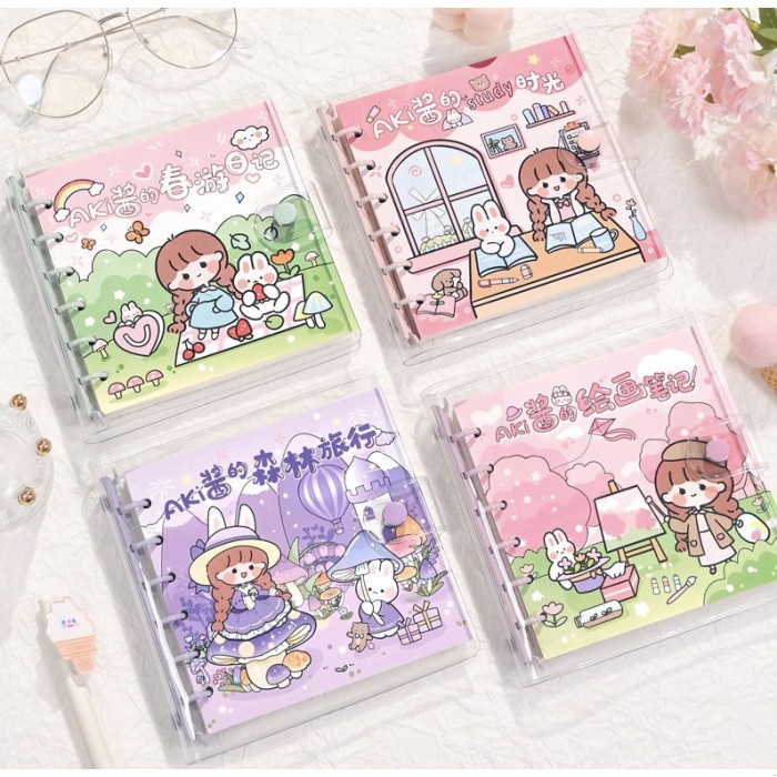 

Ayu - Buku Binder Aesthetic Tulis Kecil Notebook Farm Girl Karakter Ak