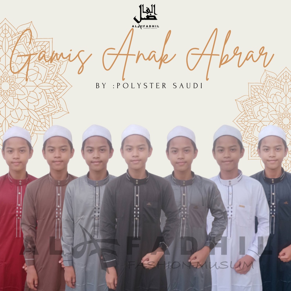 Al Fadhil ABRAR Baju Jubah Gamis Anak Laki laki Fashion Busana Pakaian anak Remaja Laki Laki Muslim 