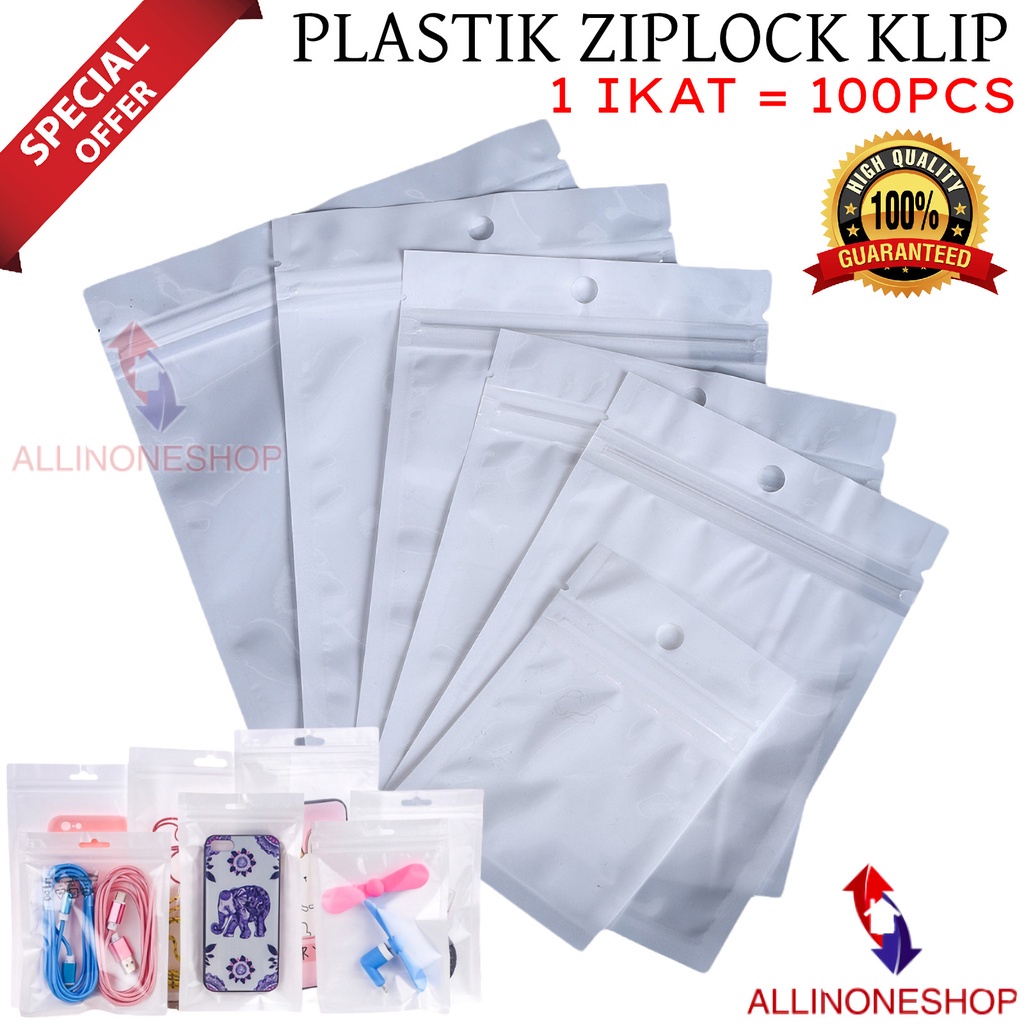 Jual Packing Plastik Klip Aksesoris Ziplock Kantong Aksesoris Isi 100 Pcs Plastik Ziplock 8016