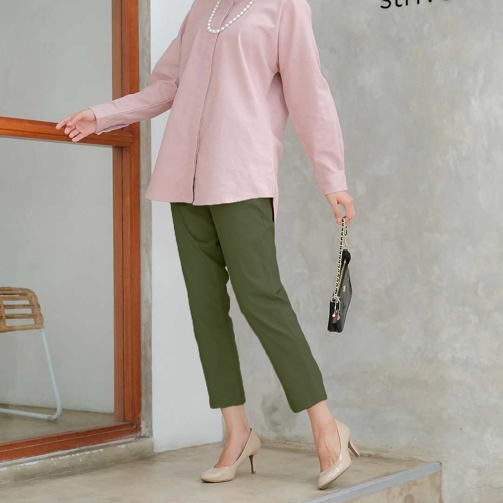 Chino Pants Celana Panjang Wanita Pensil Kekinian Bahan Twill Stretch