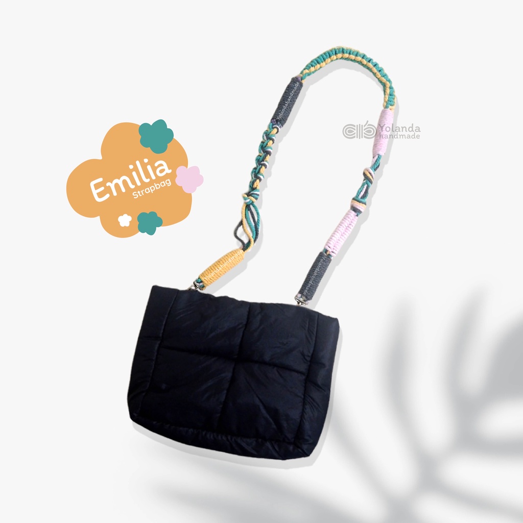 [TERMURAH] Tali Strap bag Macrame EMILIA | Premium | Tali kamera | Strap Bag Lucu | Custom | Puffy Bag | Sling Bag | Pendek |COD