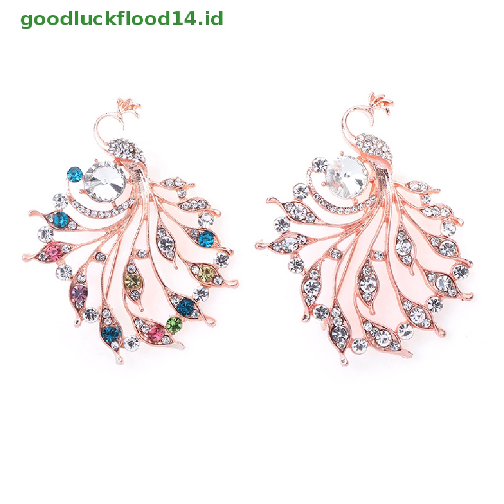 [GOOGFOUR] 1pc Bros Berlian Imitasi Merak Untuk Wanita Kantor Pakaian Santai Bros Pin Hadiah [TOP]