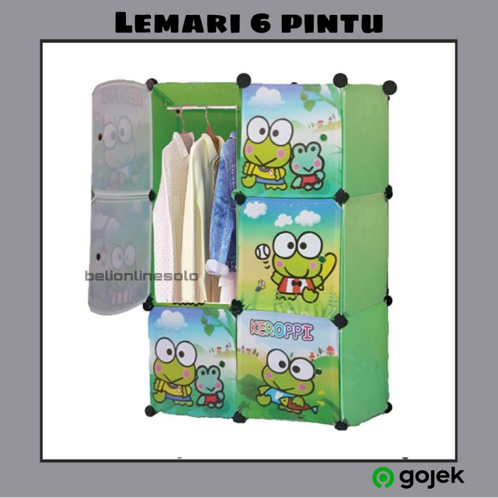 *****] lemari pakaian 6 pintu / lemari plastik / lemari pakaian karakter