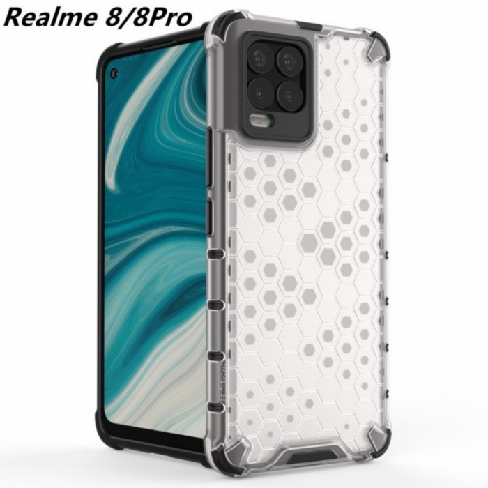 Casing Realme 8 / 8 PRO Case Hybrid Hard honeycomb Cover Transparan