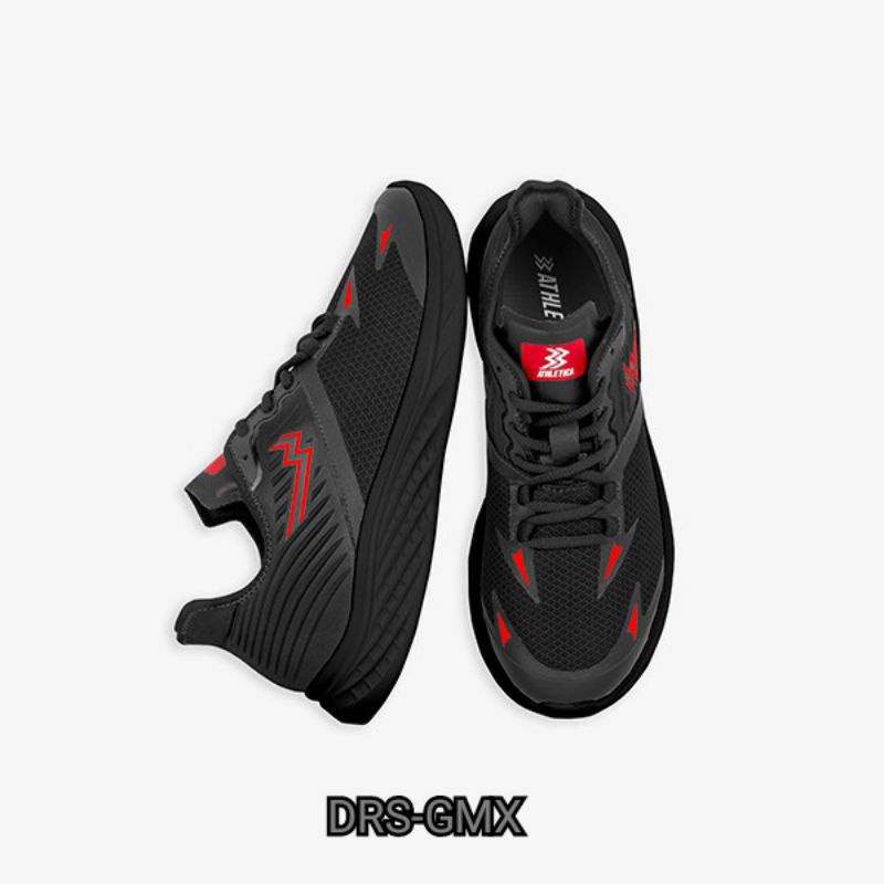 DRS Store Athletica Official Shop - Flash Ghost Black Red | Sepatu Running | Sepatu Olahraga | Sneak