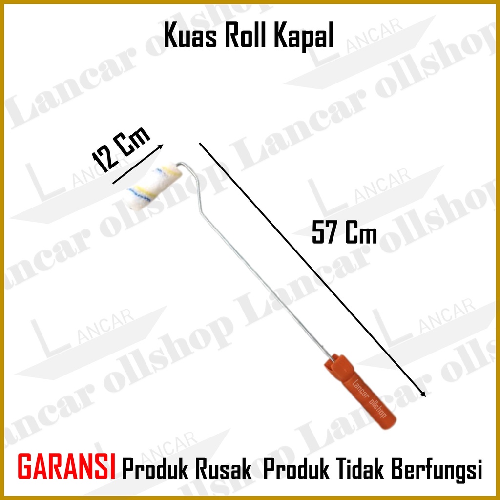 Kuas Roll Kapal Kecil 4 inch Kuas Rol Kapal Cat Kecil Gagang Panjang Bulu Kuas Roll Tebal