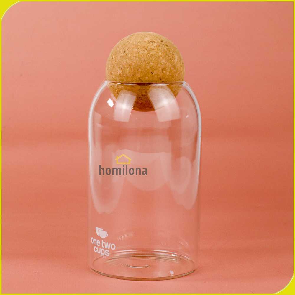 One Two Cups Toples Kaca Penyimpanan Makanan Glass Storage Jar - E1