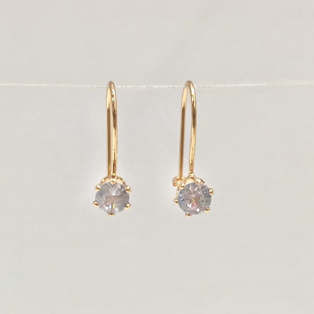 Anting Hook Permata Lapis Emas Elegan