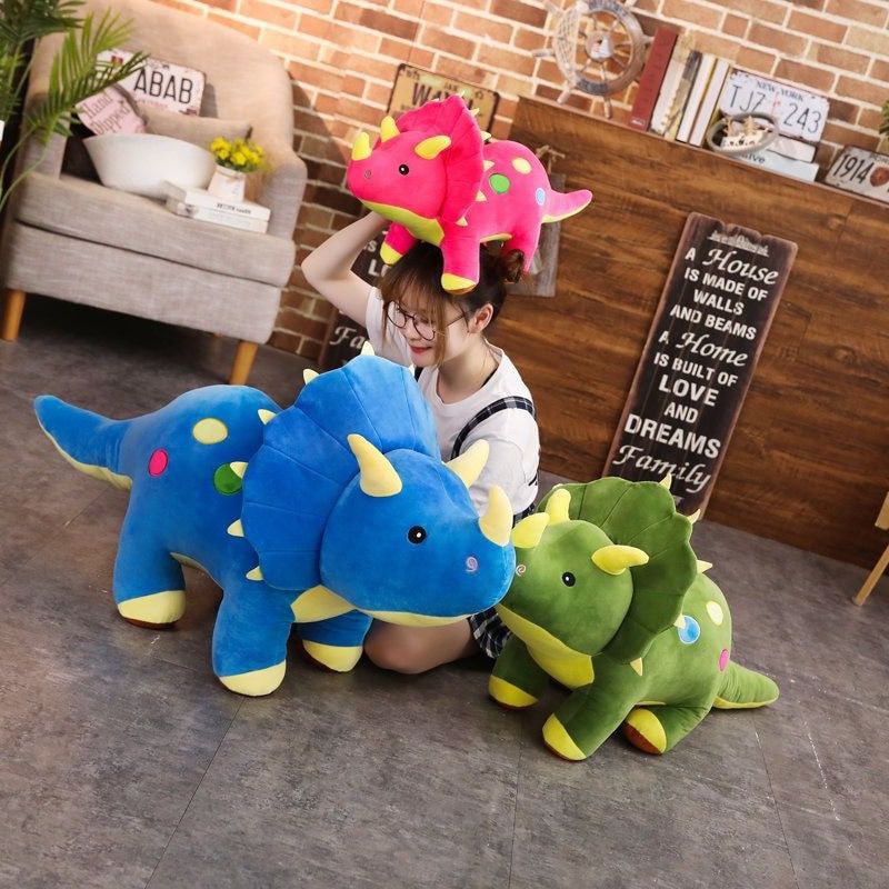 Boneka Dinosaurus Triceraptos Panjang 40cm Berlabel SNI