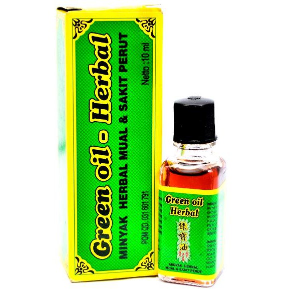 Cap Lang Green Oil Herbal - Minyak Herbal Mual &amp; Sakit Perut