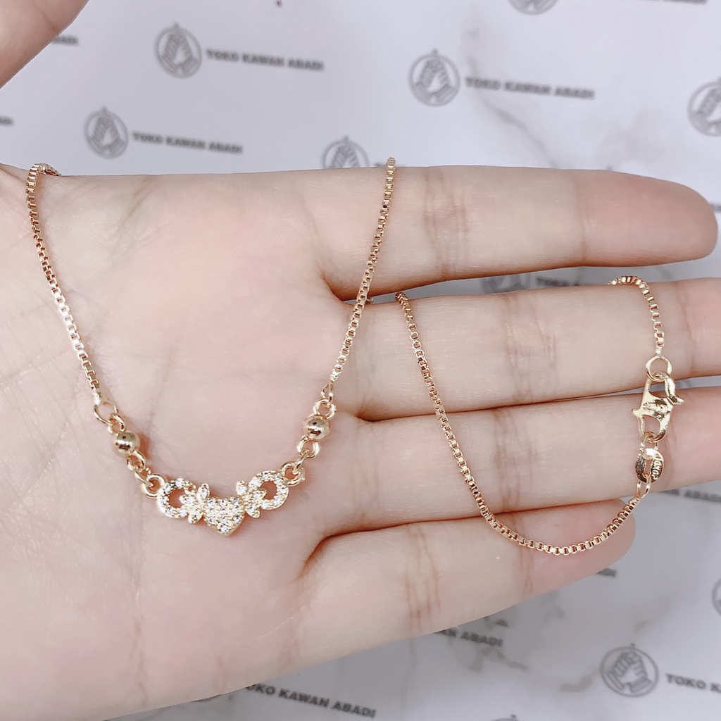 Kalung Xuping Gold Perhiasan Fashion Wanita liontin Permata Bunga Batik *23