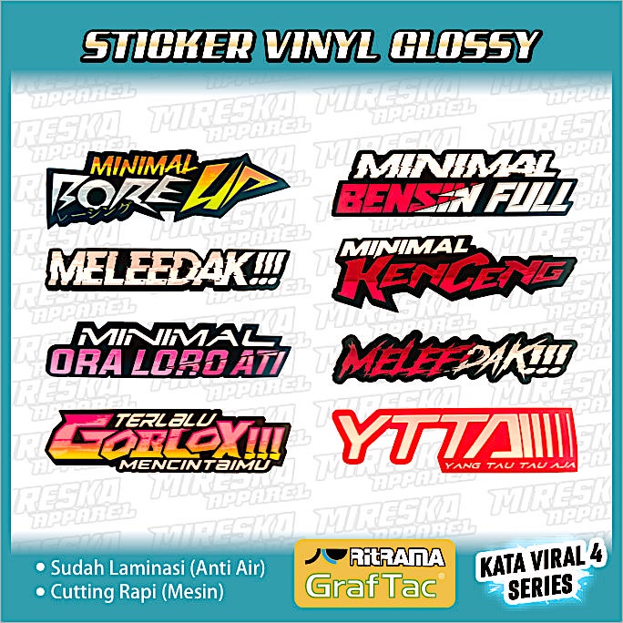 TERLARIS!!! STICKER KATA-KATA VIRAL SERIES 4 | STIKER HELM MOTOR CUTTING VIRAL HOLOGRAM | KATA-KATA 