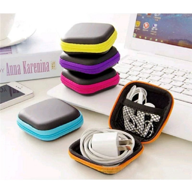 Dompet Headset &amp; Koin Petak Pouch Penyimpanan Charger Mini Case Organizer Kabel Headset Bluetooth Kotak Penyimpanan Serbaguna