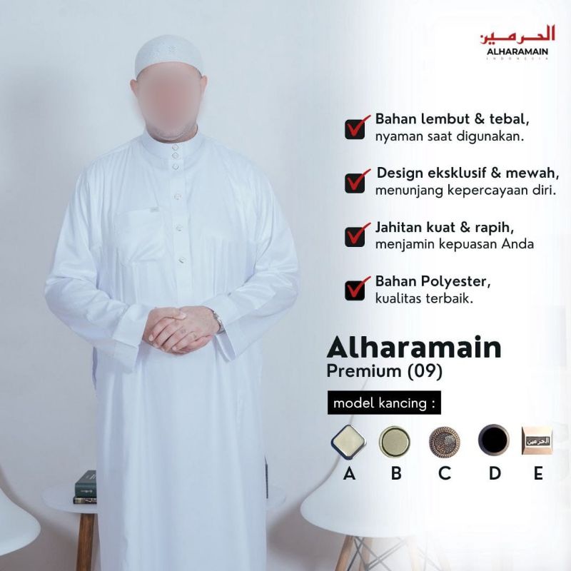 Jubah Pria Al Haramain Polyester Polos Premium 09