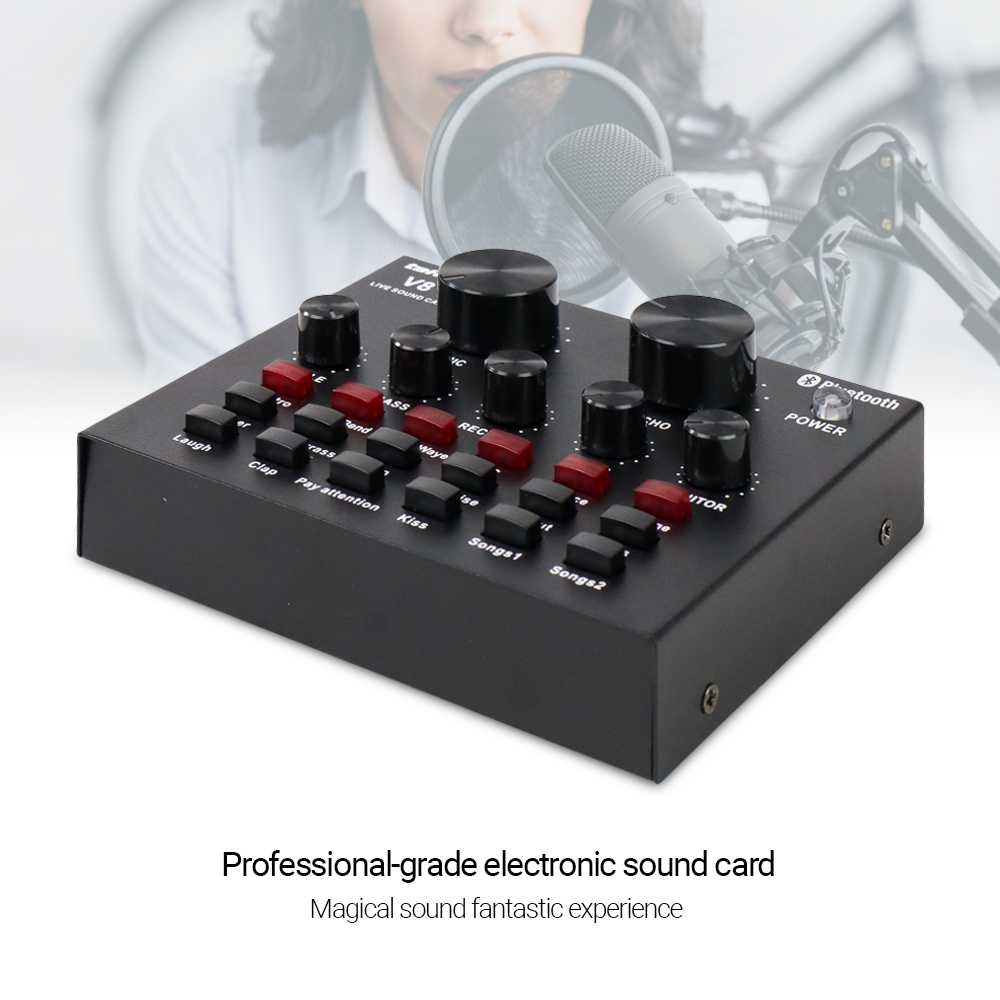 TaffSTUDIO Bluetooth Audio USB External Soundcard Live Broadcast - V8