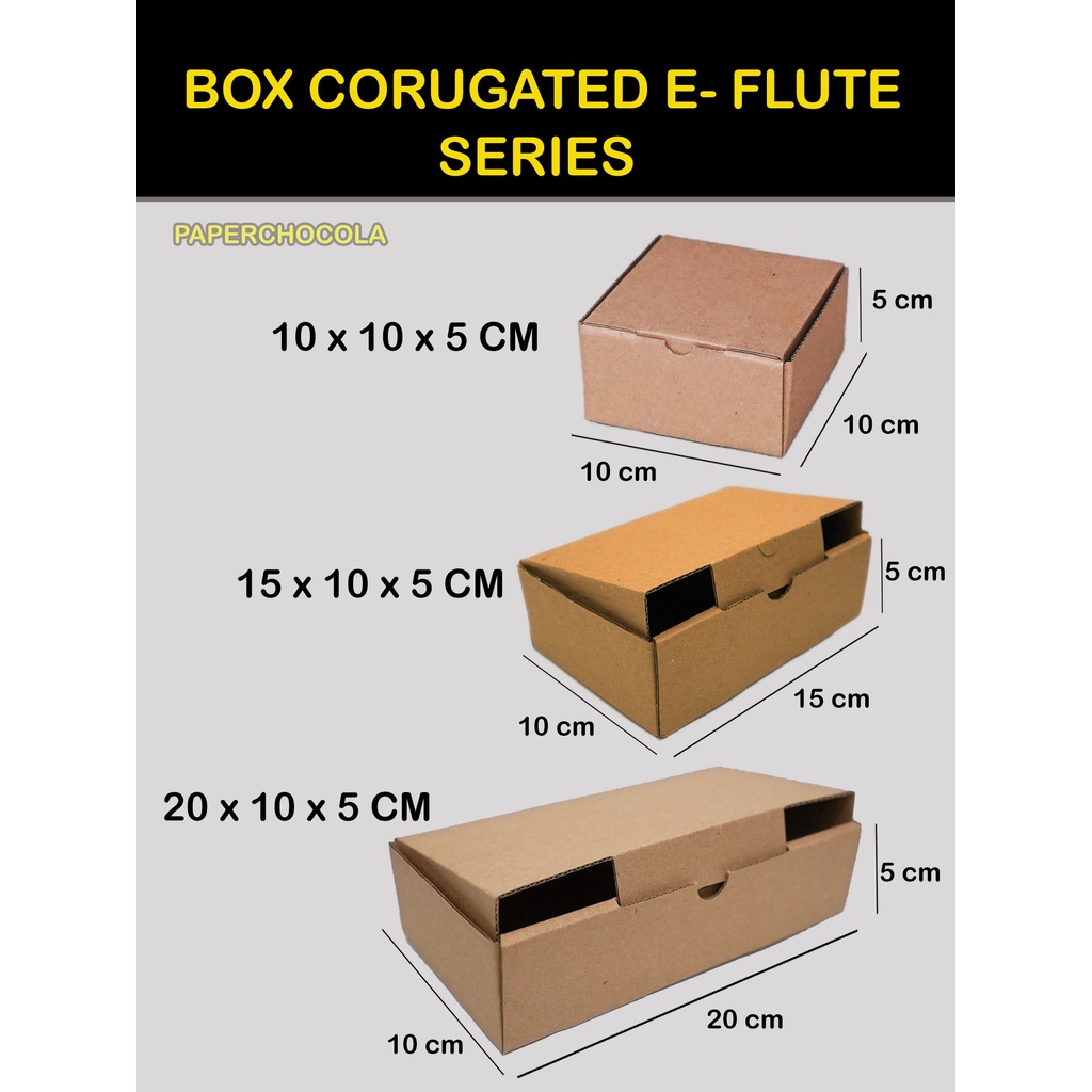 

Box Kardus 10x010x5 /15x10x5 cm / 20x10x5 BOX KARTON CORUGATED DIE CUT E-FLUTE / AKSESORIS