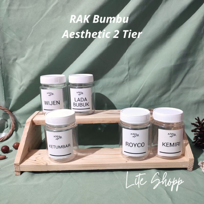 Rak Kayu Bumbu Dapur Minimalis