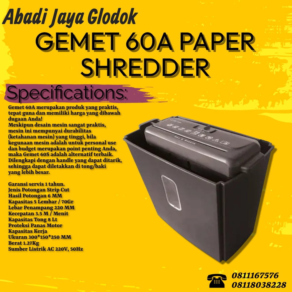 GEMET 60A PAPER SHREDDER