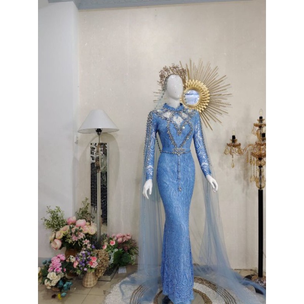 dress biru wardah M6/kebaya pengantin